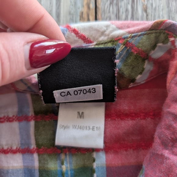 Western Denim Bank Plaid Western Snap Shirt Women's Medium - Picture 7 of 9